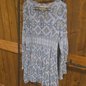 Bohemian Blue and White Dress